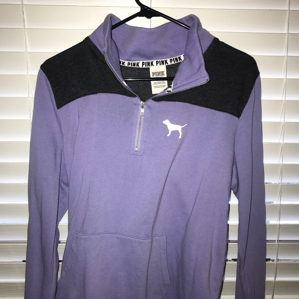 PINK pullover- purple and gray